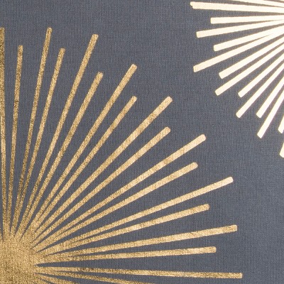 Gray and Gold Starburst Cotton Throw Pillow