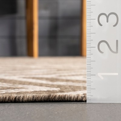 Gray Herringbone 52"x24" Easy-Care Synthetic Rectangular Rug
