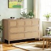 6-Drawer Rattan Dresser with Metal Handles, Farmhouse Wood Storage Chest for Bedroom - 4 of 4