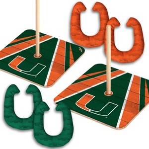 NCAA Miami Hurricanes Horseshoe Bag Toss Game Set - 1 of 4