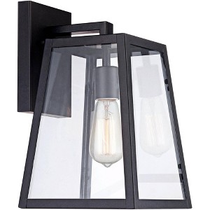 John Timberland Arrington Modern Wall Light Sconce Mystic Black Hardwire 8" Fixture Clear Glass Shade for Bedroom Bathroom Vanity Reading Living Room - 1 of 4