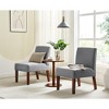 Accent Chair Set Of 3, Vanity Chair With Round Side Table, 2 Corner Side Chair, Hardwood Frame, Armless Furniture Set - 4 of 4