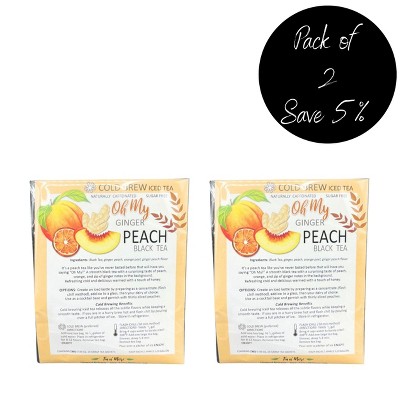 Tea n More Ginger Peach Cold Brew Black Tea Caffeinated - Pack of 2