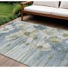 Denim Blue And Sky Blue Floral Washable Indoor Outdoor Area Rug - 2 of 4