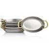 Gibson 6 Piece Mini Vintage Oval Au Gratin Pan Set with Brass Handle - 2 of 4