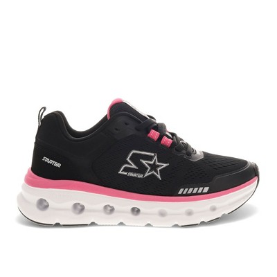 Женские кроссовки Starter Womens Bolt Synthetic Leather Casual Lace Up Sneaker Shoe, Black/Fuchsia, Size 8.5 — фото 6