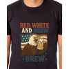 Men's Red White and Brew 4th of July America Adult T-Shirt - 4 of 4