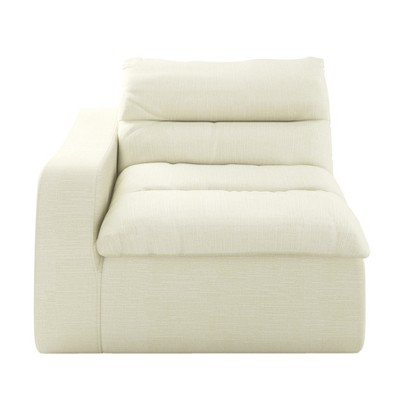 Vynxaria Bean Bag Seats - Beige Modern Floor Lounge Chair with Left Armrest