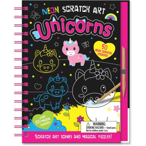 Unicorns - (Neon Scratch Art) by Connie Isaacs (Hardcover)