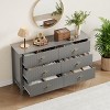 6 Drawers Fluted Dresser for Bedroom, 54" White Dresser TV Stand, Modern Chest of Drawers, Wood Drawer Clothes Storage Organizer Cabinet for Bedroom - 3 of 4