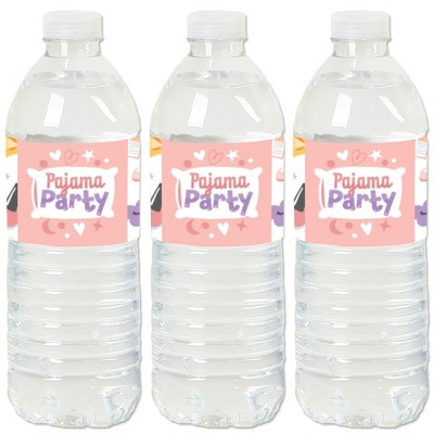 Big Dot of Happiness Pajama Slumber Party - Girls Sleepover Birthday Party Water Bottle Sticker Labels - Set of 20