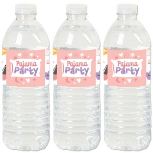 Big Dot of Happiness Pajama Slumber Party - Girls Sleepover Birthday Party Water Bottle Sticker Labels - Set of 20 - 1 of 4