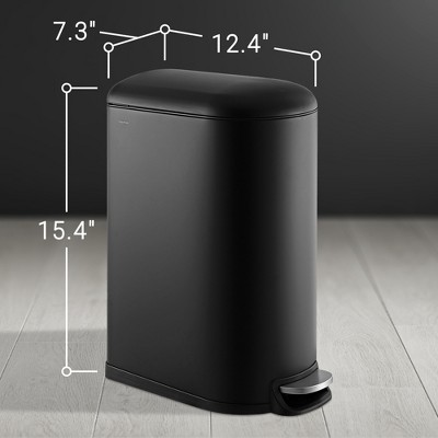 Black Stainless Steel Fingerprint Resistant Step-Open Trash Can