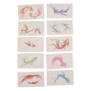 Unique Bargains Adult Realistic Fish Fake Tattoos Assorted Color 1 Set - 1 of 4