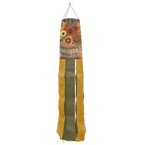 Briarwood Lane Hello Fall Floral Primitive Windsock Wind Twister 40x6 For Fall Wind Spinner - 1 of 2