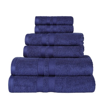 Egyptian Quality Cotton Highly Absorbent Solid Assorted 6-Piece Quick Drying Towel Set by Blue Nile Mills