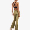 Anna-Kaci Women's High Waist Flare Jeans With Frayed Hem And Classic Fit- Small, Olive Green - 3 of 4