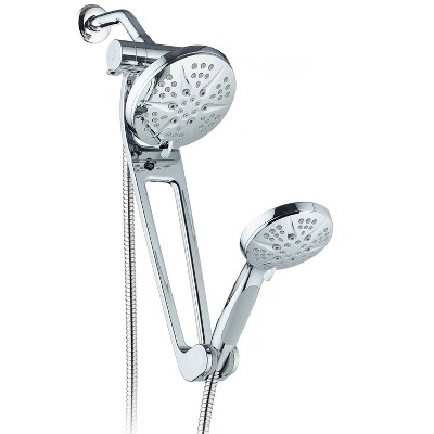 6" 48 Setting Hotelspa Aquabar High Pressure Luxury Three-Way Handheld Shower Head Combo Chrome - AquaDance