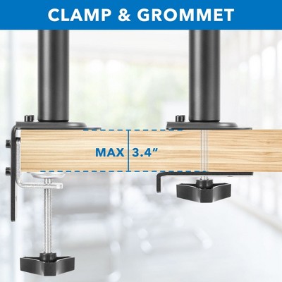 Black Adjustable Laptop Desk Mount with Vented Tray