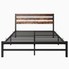 GDFStudio Ivar Modern Metal Platform Bed Frame with Wooden Headboard and Under Bed Storage - 4 of 4