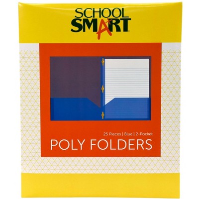 FOLDER SCHOOL SMART TWO-POCKET HEAVYWEIGHT POLY WITH FASTENERS