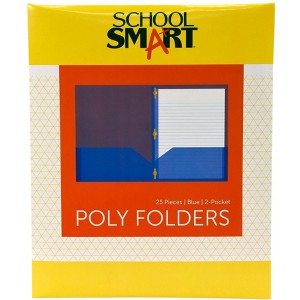 FOLDER SCHOOL SMART TWO-POCKET HEAVYWEIGHT POLY WITH FASTENERS - 1 of 4