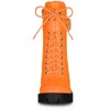 Allegra K Women's Zip Platform Lace Up Round Toe Chunky Heel Combat Boots - 2 of 4