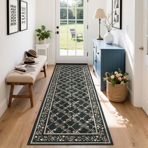 Modern Area Rugs Diamond Floor Mats with Non-Slip Backing - 1 of 4