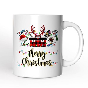 Handyman Buffalo Plaid Christmas Mug Woodworking Gift (Non-Custom Only)| OrnamentalyYou - 1 of 4