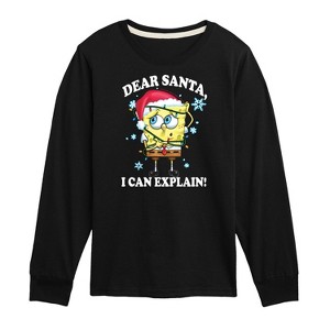 Boys' - SpongeBob SquarePants - Dear Santa Long Sleeve Graphic T-Shirt - 1 of 4