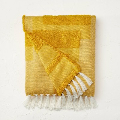 Mustard discount herringbone throw