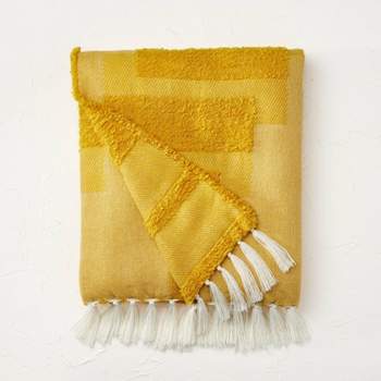 Geometric Patterned Chunky Woven Throw Blanket Yellow - Opalhouse™ designed with Jungalow™