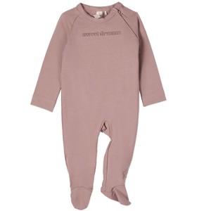 MiniMoi Baby and Toddler "Sweet Dreams" Cotton Rich Fleece Hidden Zipper Footie - 1 of 3