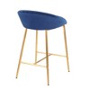 26" Glam Contemporary Counter Stool with Curved Upholstered Seat and Trestle-Style Base (Set of 2) for Kitchen, Bar - 4 of 4