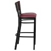 Emma and Oliver Black Decorative Cutout Back Metal Restaurant Dining Barstool - 4 of 4