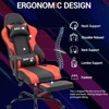 Bosmiller Reclining Gaming Chair with Footrest, Massage Racing Office Chair, PU Leather Computer Desk Chair with Head Pillow for Adults - 4 of 4