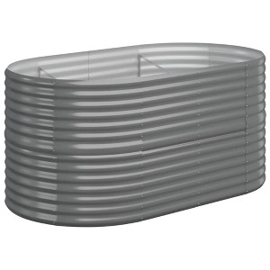 vidaXL Garden Raised Bed Grey Powder-coated steel Large Durable - 1 of 4