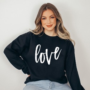 Simply Sage Market Women's Graphic Sweatshirt Love Cursive - 1 of 4