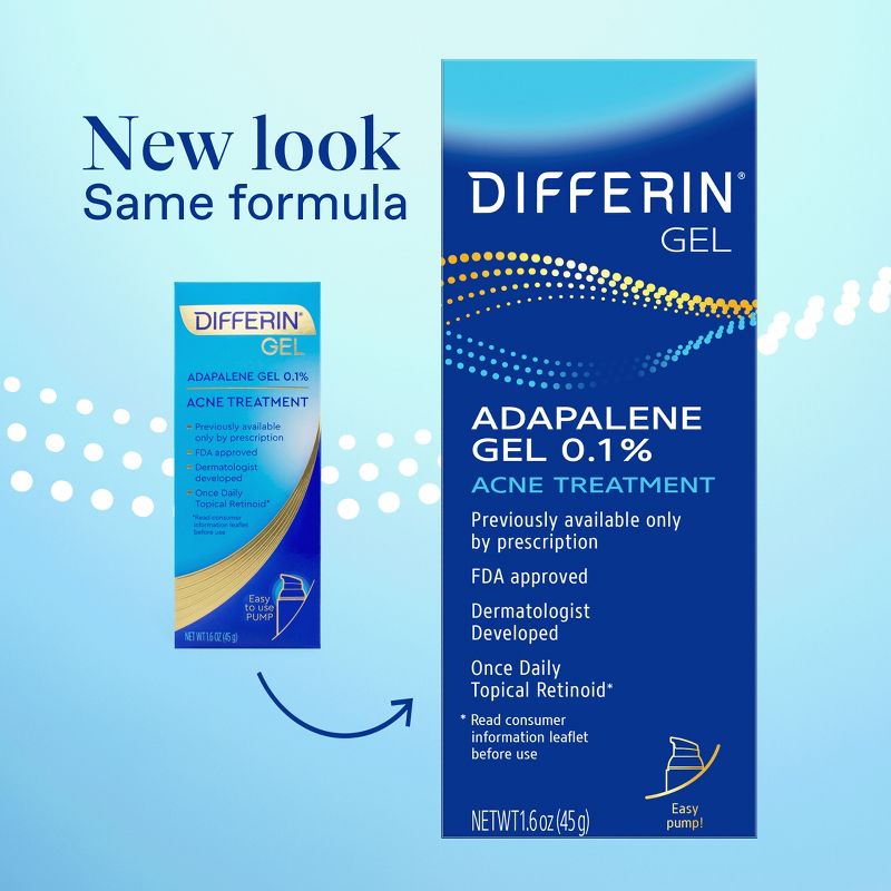 Differin Acne Retinoid Treatment Gel Adapalene 0.1% - 45g/1.6oz, 4 of 13