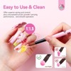 Saviland 3-Pc Acrylic Brush Set: #8/10/14 Pro Nail Brushes for Sculpting & 3D Art - Pink Handle Extension Kit - 2 of 4