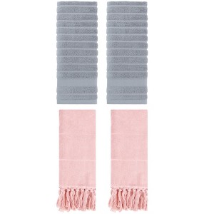 REGALWOVEN 4 Packs Solid Absorbent Soft Cotton Hand Towels 14" x 30" - 1 of 4