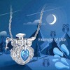 Owl Charm European Bead Blue CZ Sterling Silver Green Enamel Ginger Lyne Collection - 3 of 4