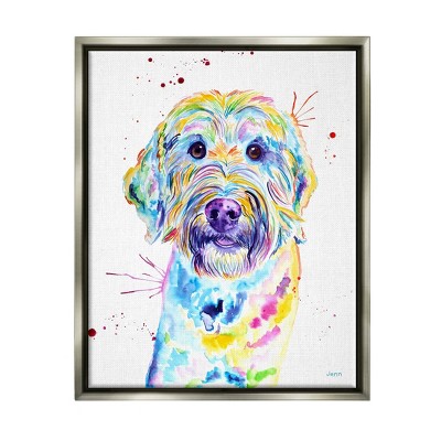 Stupell Industries Vivid Goldendoodle Dog PetFloater Canvas Wall Art