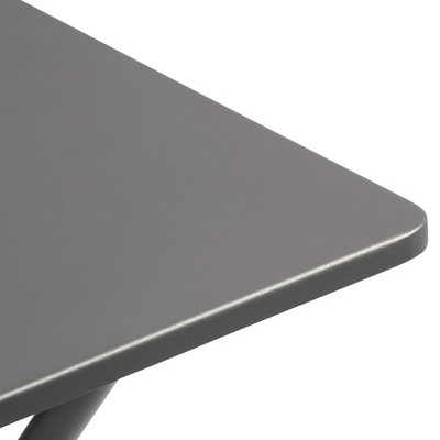 Titanium Gray Galvanized Steel Rectangular Folding Table