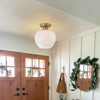 LLHZSY Ceiling Light Semi Flush Mount Fixture 9" Glass Open Shade for Bedroom Kitchen Hallway House - 2 of 4