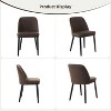 Mid Century Modern Dining Chair Set of 2, Linen Fabric Upholstered Kitchen Chair with Curved Backrest & Wood Legs, for Apartments, Dorms - 4 of 4