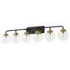 POWLIG 45.28-in 6-Light Black&Gold Bathroom Light Fixtures Over Mirror Vanity Lighting with Clear Glass Globe Shades - 2 of 4