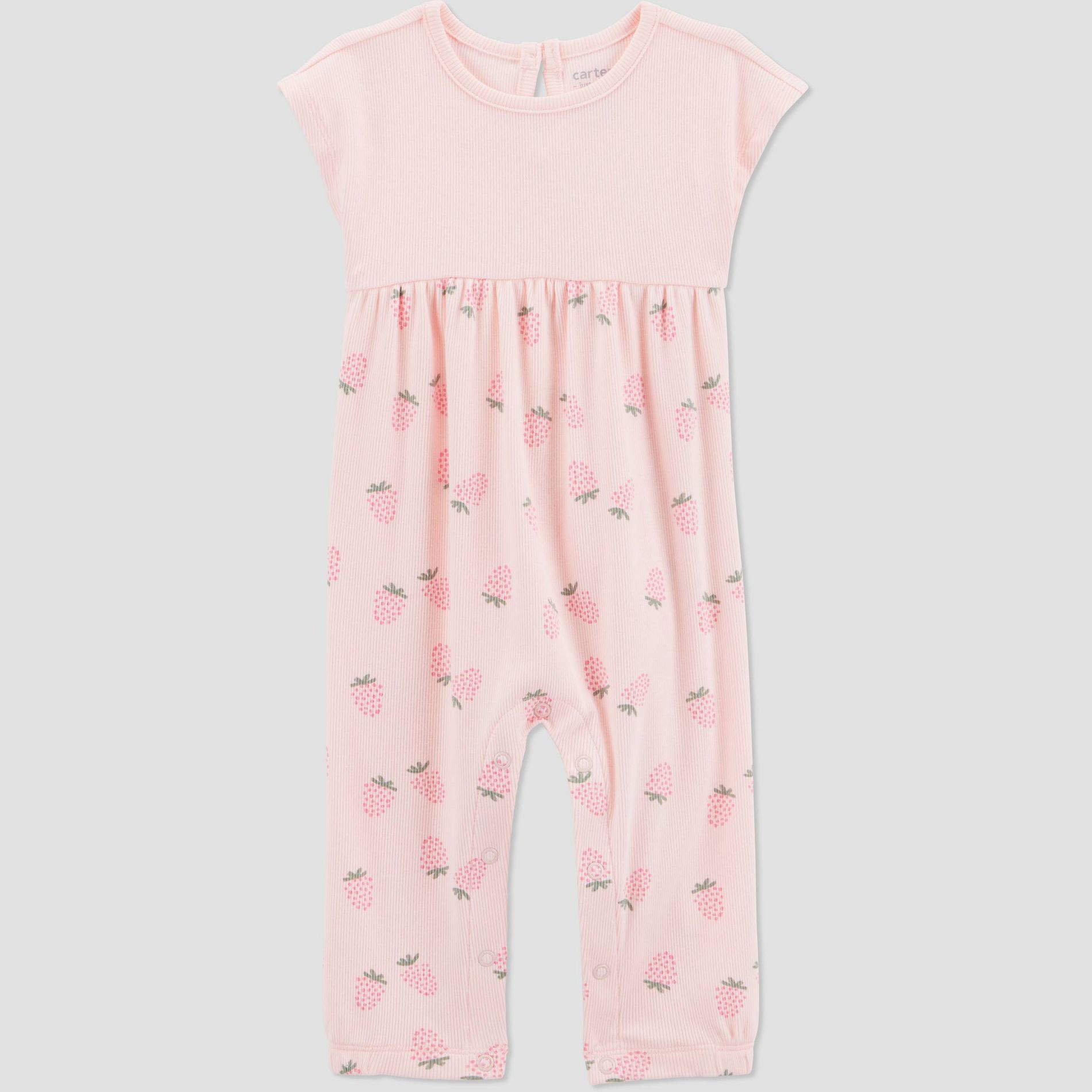 Carter's Just One You®️ Baby Girls' Raspberry Fruit Ribbed Romper- Pink