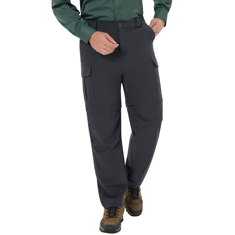 Mens Hiking Pants Convertible Pants with Pockets Fishing Travel Safari Pants, 3 of 8