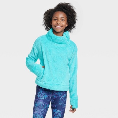 Girls' High Pile Sherpa Fleece Pullover Sweatshirt - All in Motion™